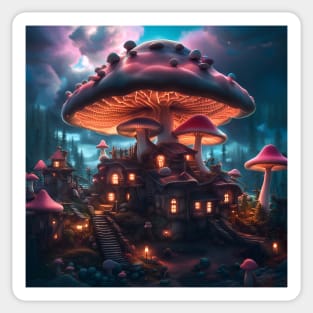 Mushroom Village Sticker